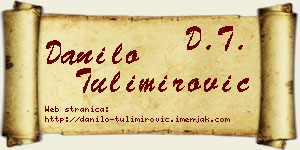 Danilo Tulimirović vizit kartica